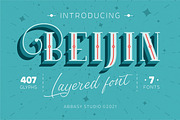 Beijin Layered Font, a Serif Font by Abbasy Studio (Thumbnail 1 of 9)