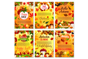 Hello Autumn Seasonal Vector