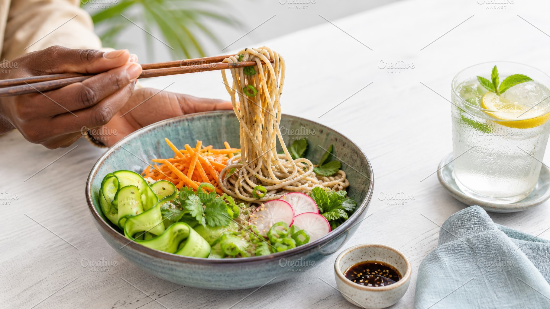 Hand holding chopsticks with cold no, a Photo by Dvoevnore photos