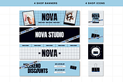 Modern Blue Etsy Shop Kit Template, a Branding & Logo Template by Anna Design Studio (Thumbnail 3 of 8)