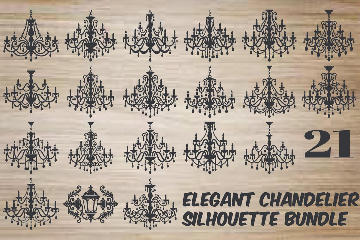 Elegant Chandelier Silhouette Bundle, an Object Graphic by hafijul (Photo 1 of 4)