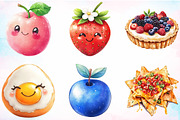 Summer Cute Fruits and Foods Clipart, an Illustration by Canvas Craft (Thumbnail 3 of 3)