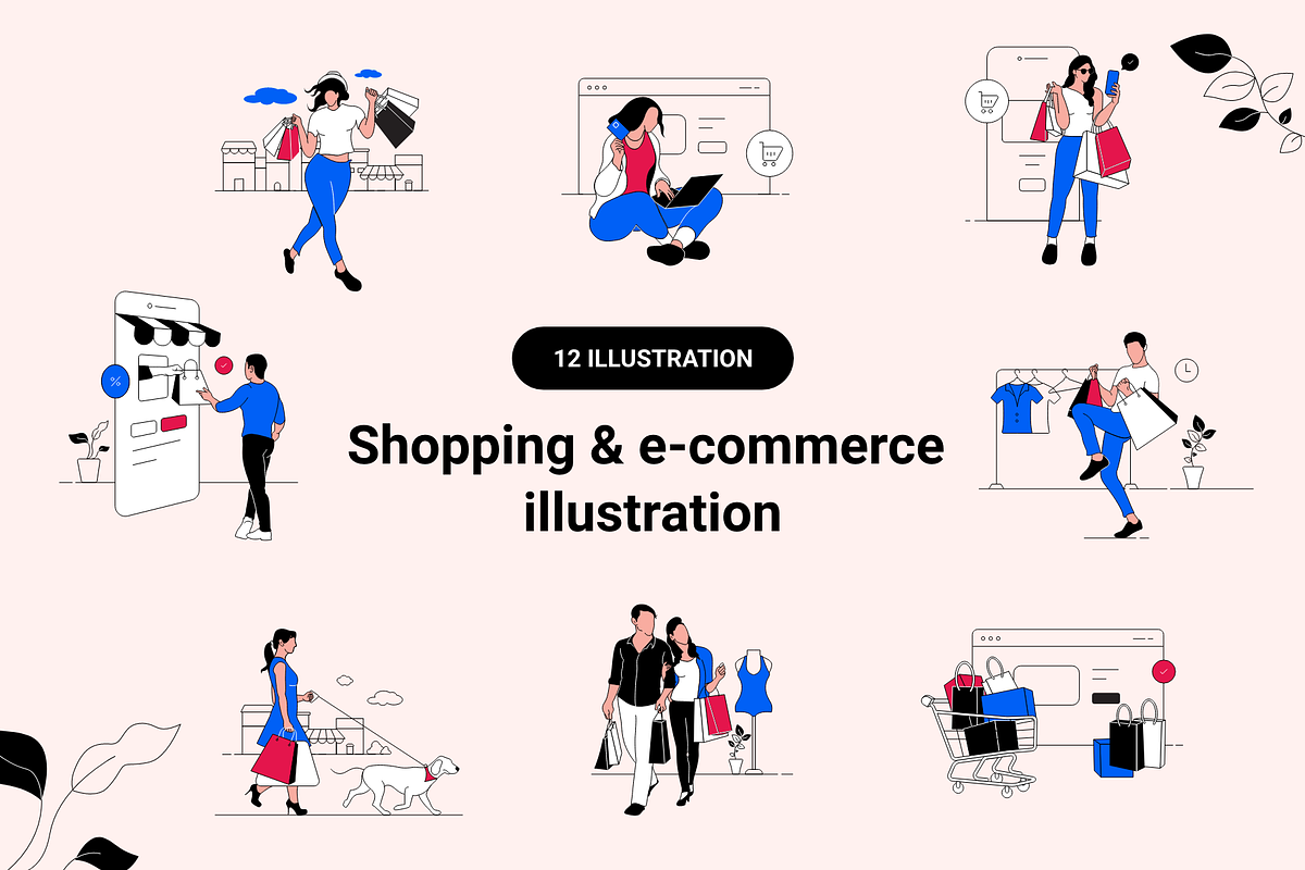 Shopping and e-commerce illustration, a Person Illustration by Ragul Creates (Photo 1 of 3)