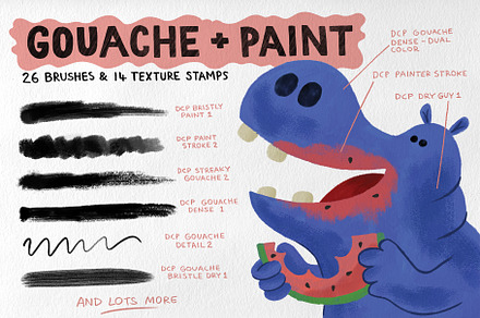 Photoshop Gouache and Paint Brushes