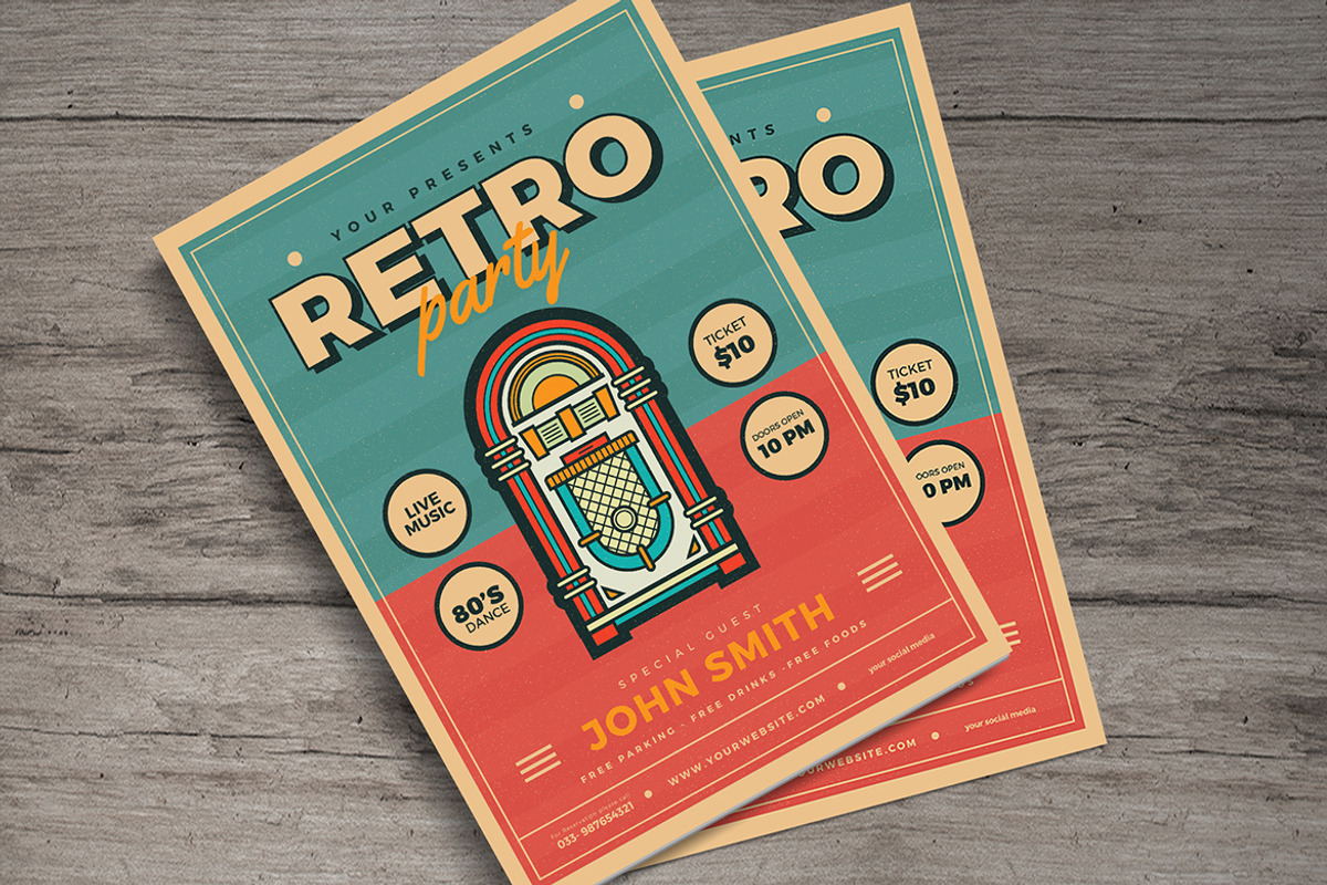 Modern Retro Jukebox Party Flyer, a Flyer Template by Guuver (Photo 2 of 3)
