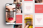 Makeup Beauty Quote Templates Canva, a Social Media Template by DeeBeeDesign (Thumbnail 1 of 9)