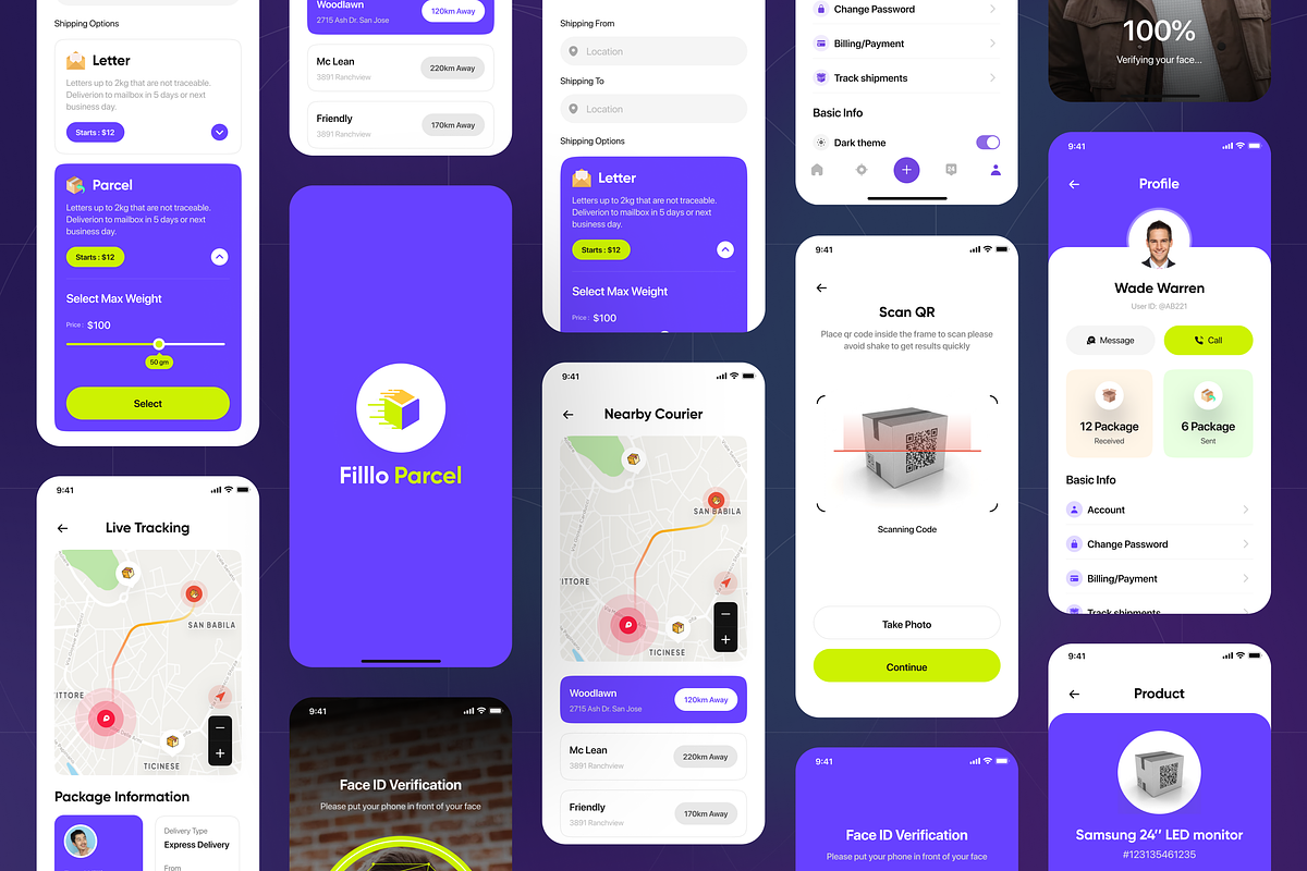 Filllo Parcel Delivery App UI Kit, an UI Kit Template by floxui (Photo 5 of 8)