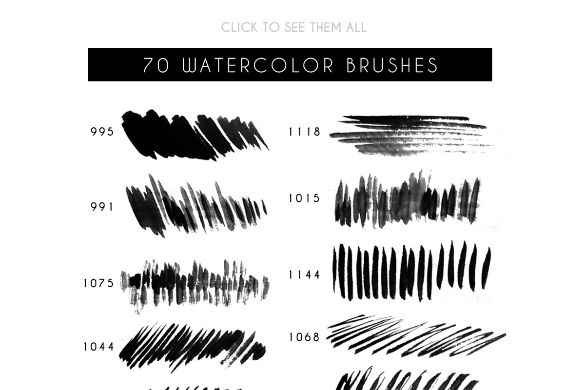 70 Patterns Watercolor Brushes preview 3