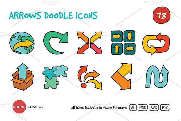 Arrows Doodle Icons Set