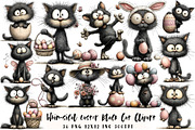 Whimsical Easter Black Cat Clipart, an Illustration by OK Design (Thumbnail 1 of 6)