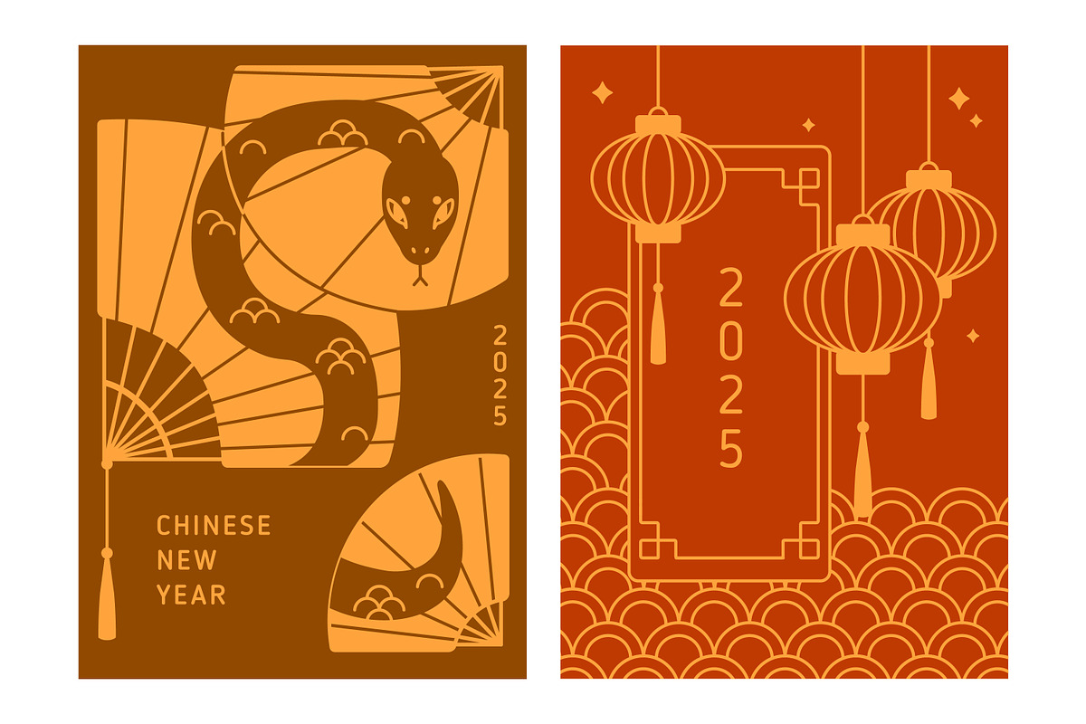 Happy Chinese New Year 2025 cards, a Decorative Illustration by Good Studio (Photo 3 of 11)
