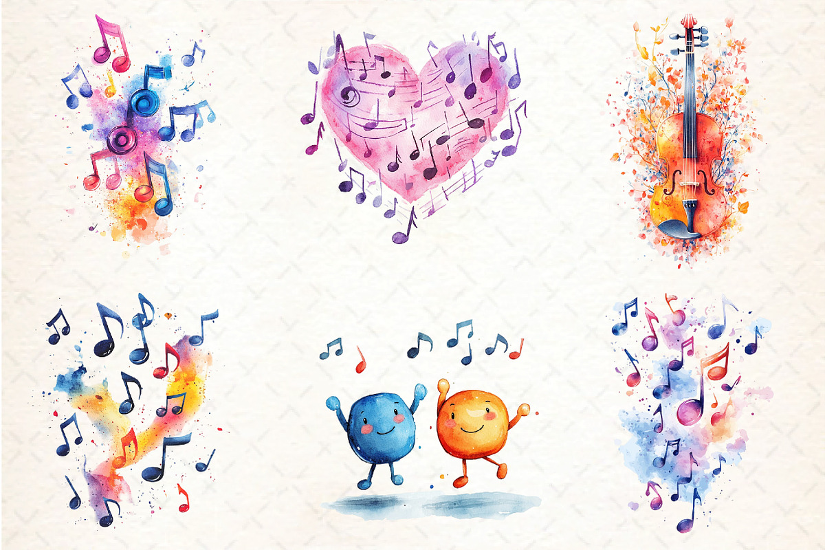 Musical Notes Clipart Bundle, an Illustration by DreamCafeArt (Photo 2 of 9)