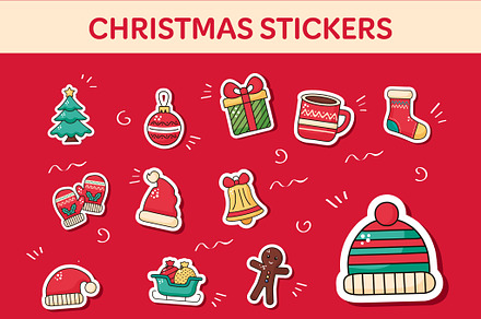 Merry Christmas Stickers Set, a Templates & Theme by studiogstock