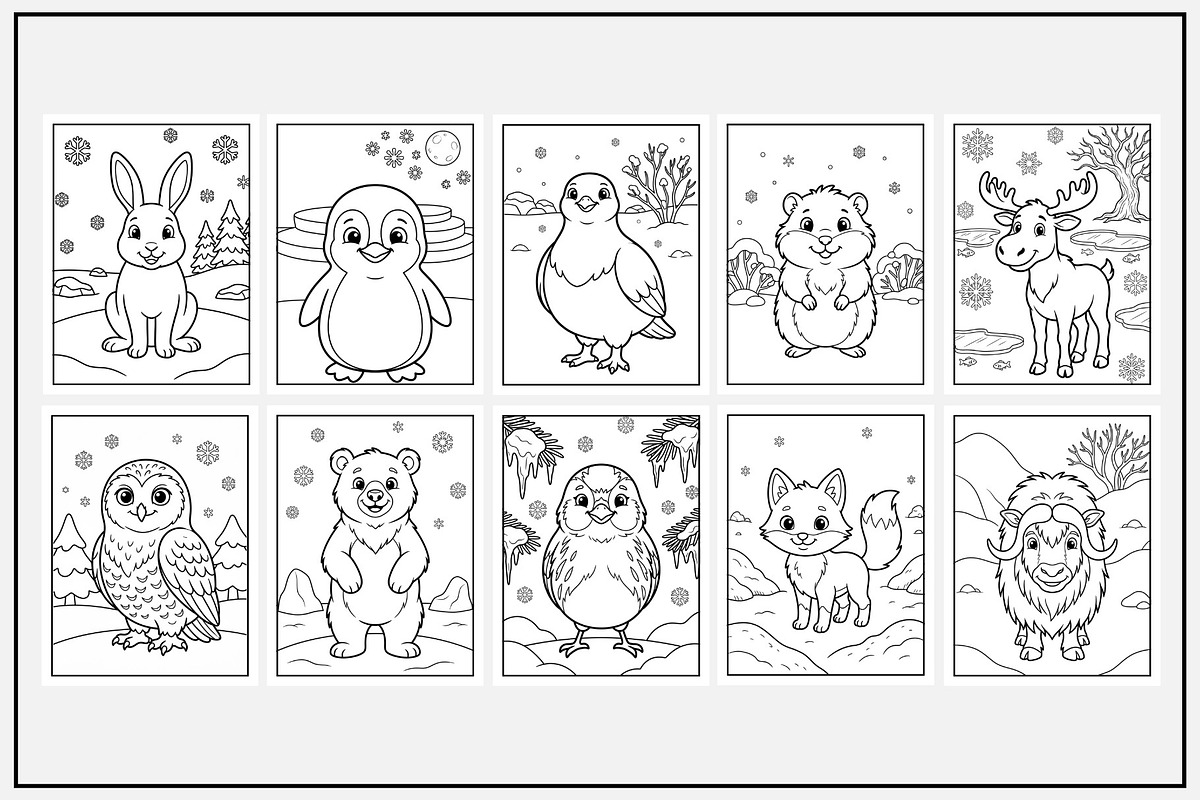Winter Animals Coloring Pages Vol 2, an Animal Illustration by Lamia Emad (Photo 2 of 5)