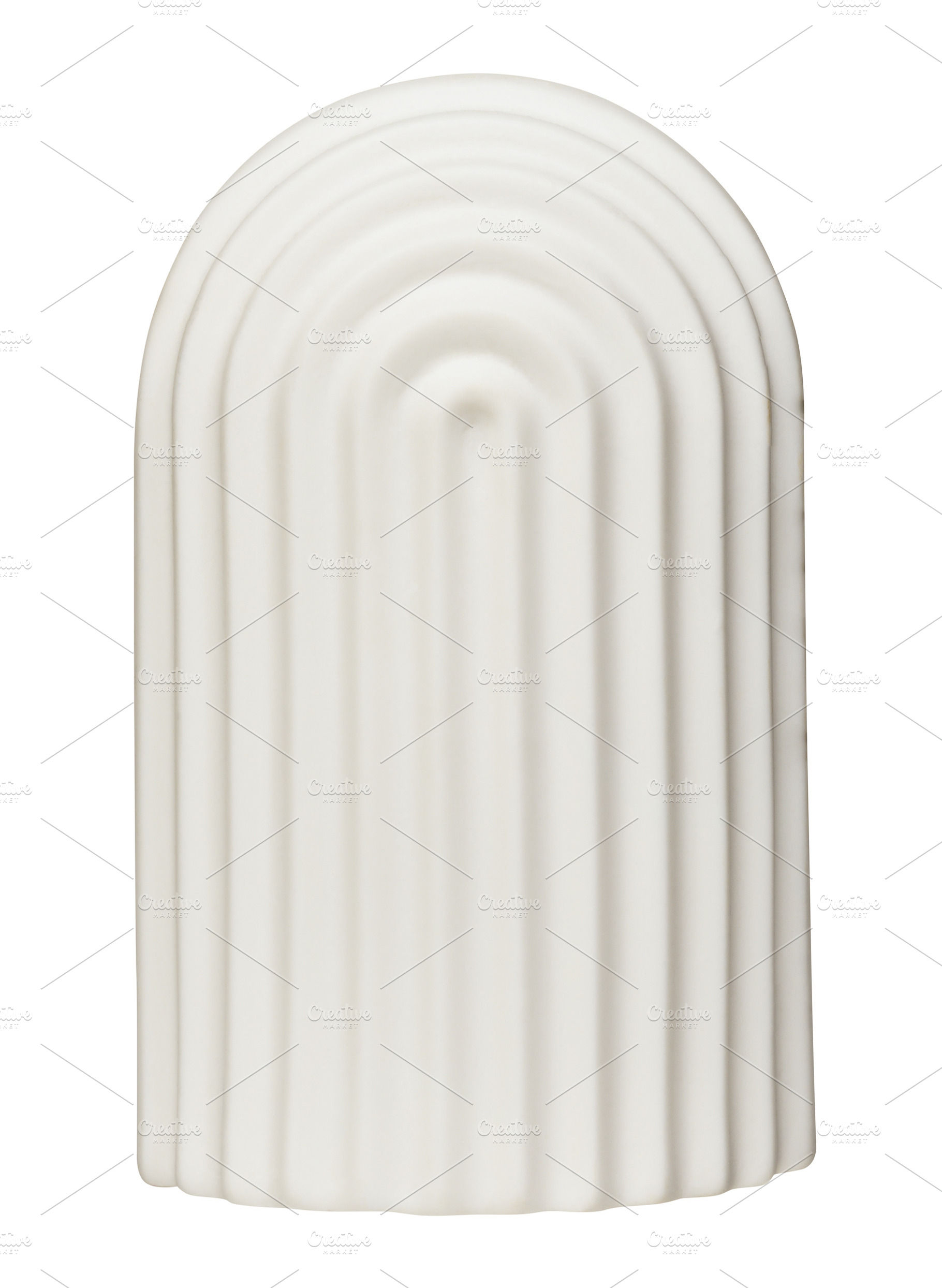 White ceramic figurine in the shape of an arch with relief paral, an Abstract Photo by ndanko
