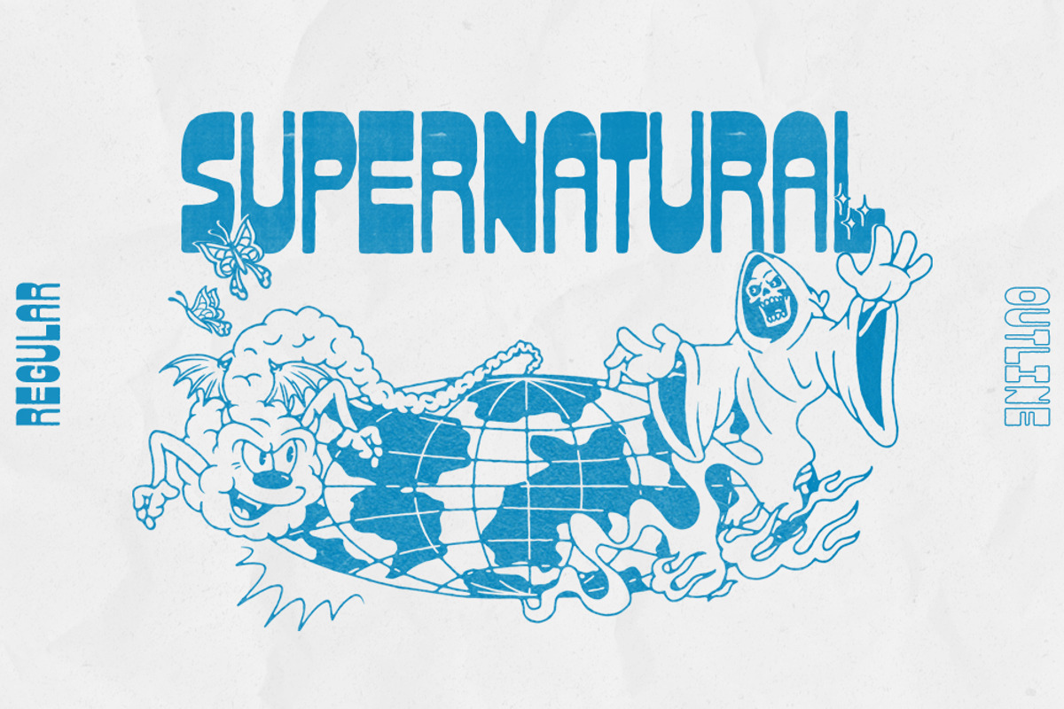 Supernatural Display Font, a Sans Serif Font by ILLWOOKIE (Photo 1 of 3)