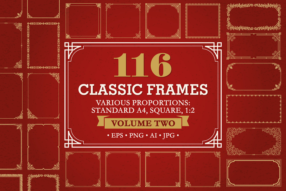 Decorative frames and borders set #2, an Object Graphic by Digiselector Design Goods (Photo 1 of 7)