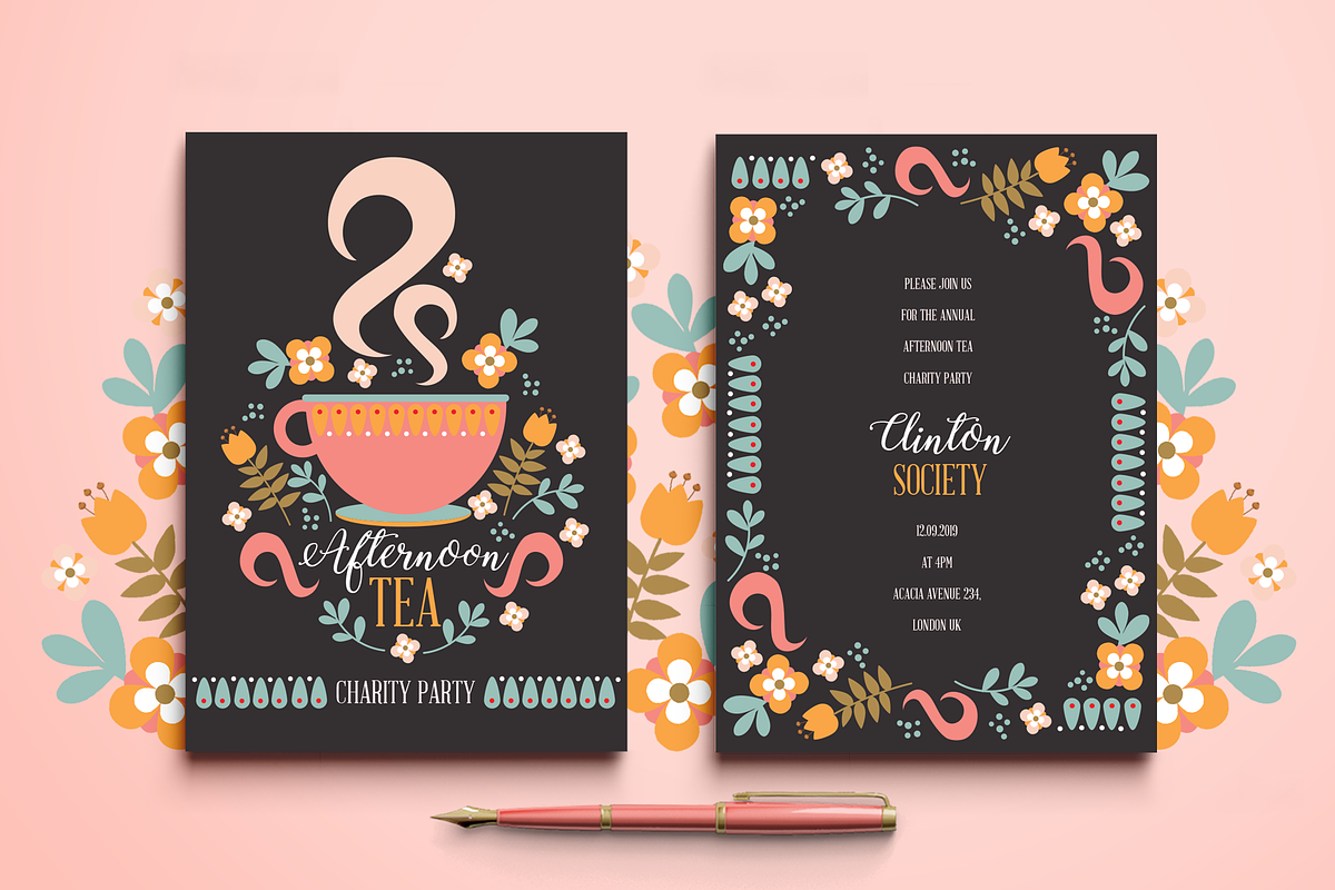 Covent Garden Tea Invitation, an Invitation Template by Werlang Paper (Photo 1 of 2)