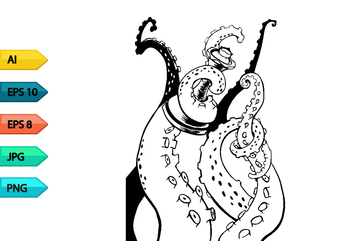 Vector sketch octopus tentacles, a Pattern Graphic by julia_musdotter (Photo 7 of 10)