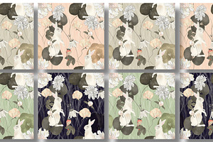 Yume, Luxury Floral Bunny Pattern