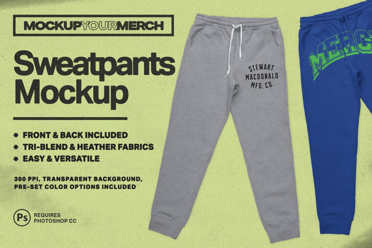 Sweatpants Merch Mockup, a Merchandise Mockup by Brent Galloway (Photo 1 of 5)