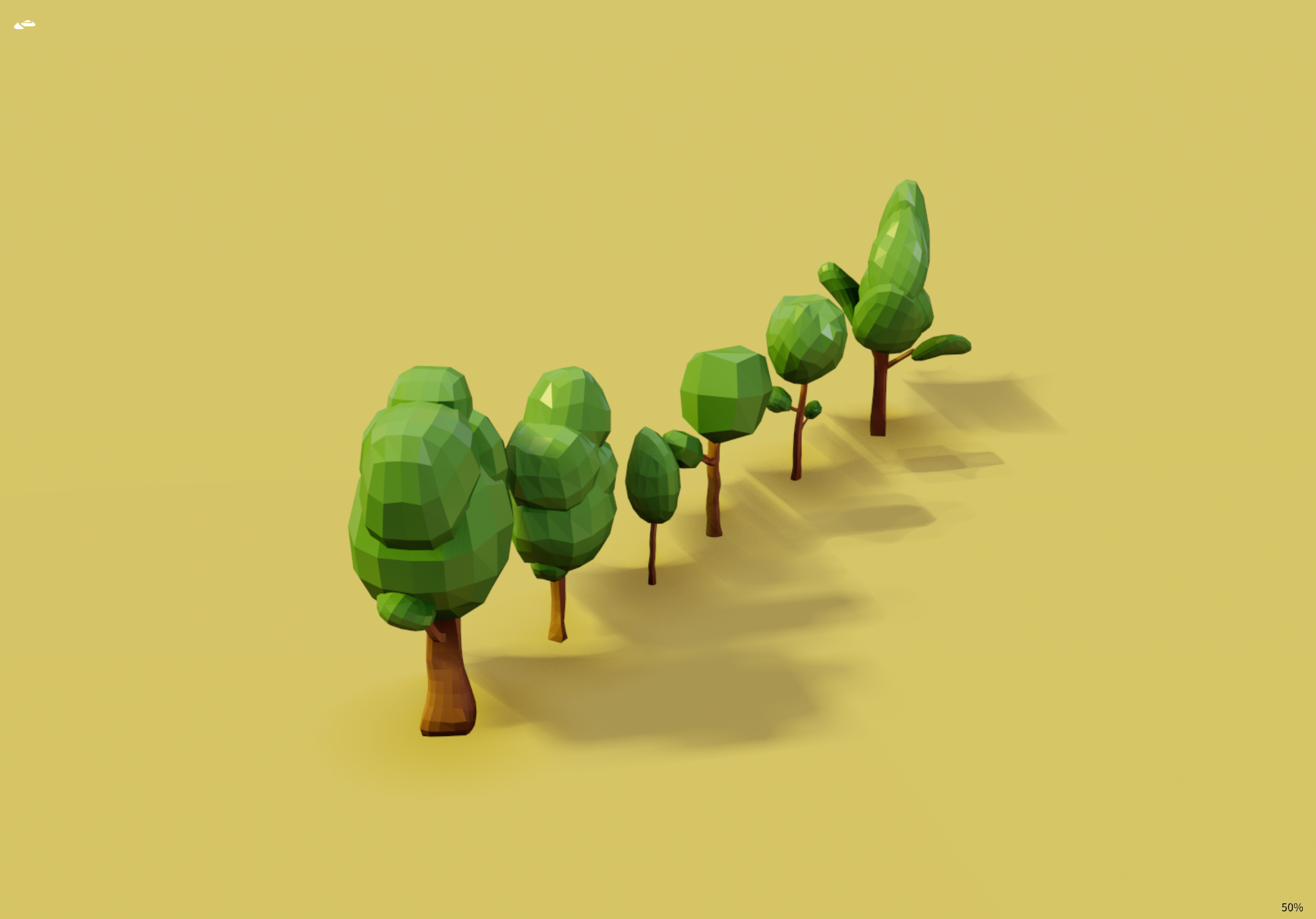 6 Tree Objects Low Poly, an Environmental 3D Model by Erdem Haksal
