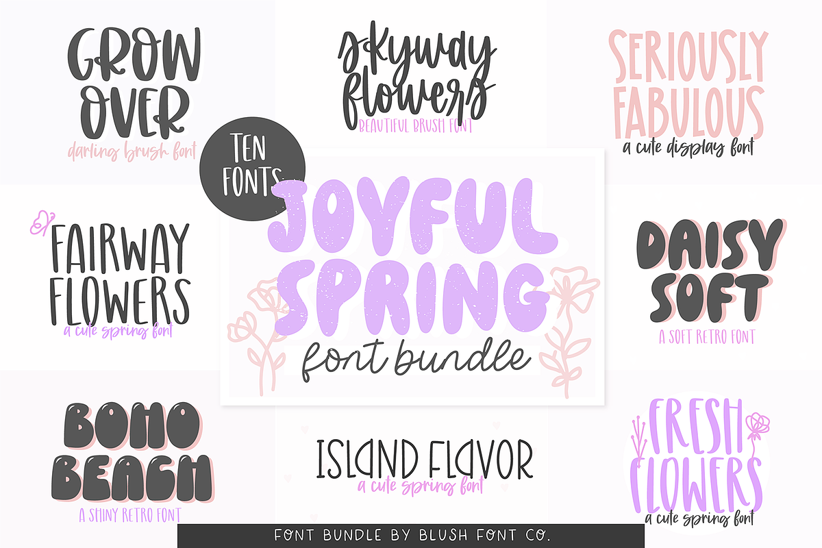 JOYFUL SPRING Brush Font Bundle, a Font by Blush Font Co. (Photo 1 of 14)