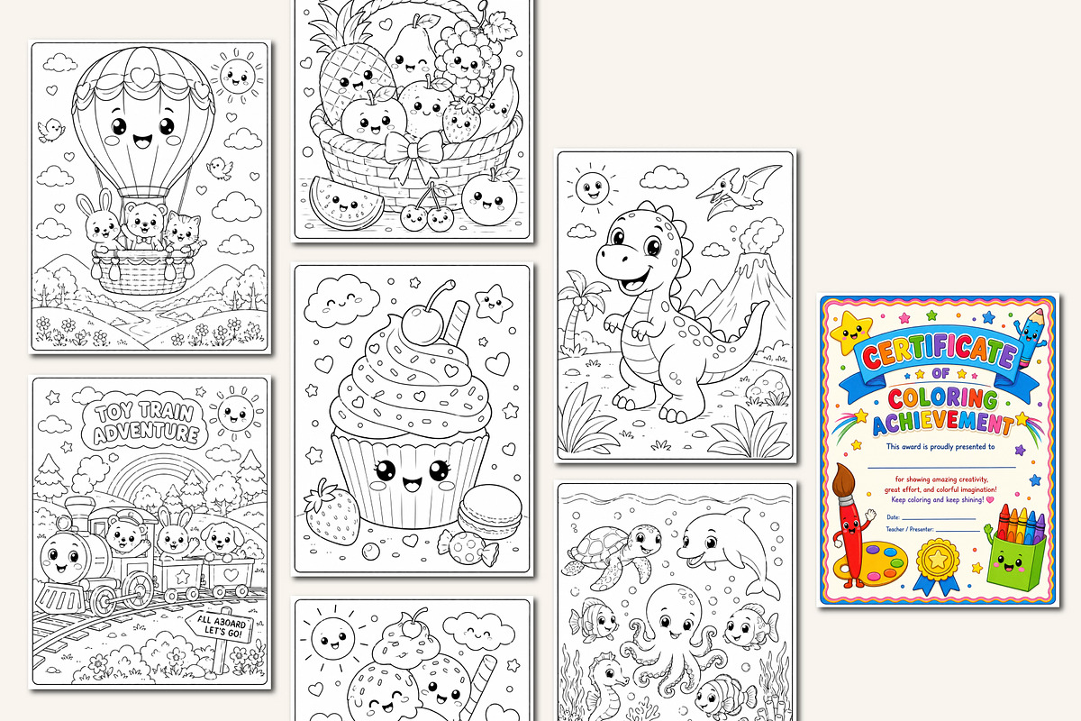 Rainbow Coloring Fun, a Stationery Template by Designmela01 (Photo 7 of 8)