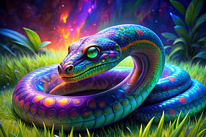 Vibrant Snake Print
