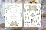 Watercolor Villa Wedding Clipart Set, an Object Illustration by LenArt (Thumbnail 2 of 14)