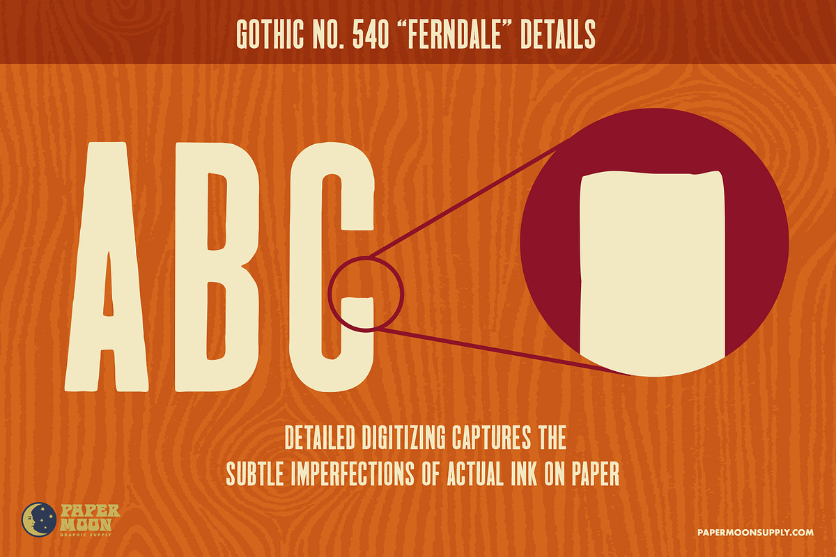 Ferndale Letterpress Font, a Sans Serif Font by Paper Moon Graphic Supply (Photo 3 of 7)