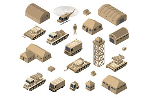 Set of army armed troop isometric, an Object Graphic by AlexZeL