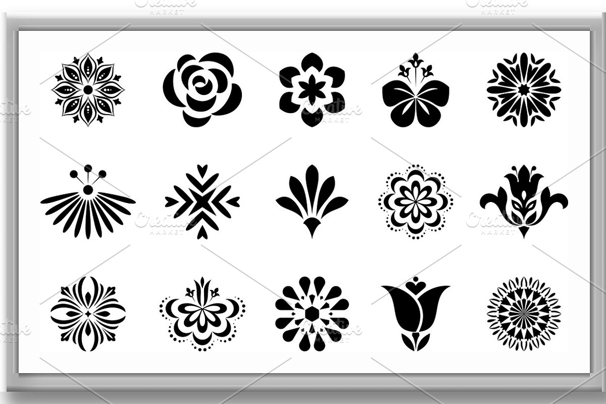 Flowers icon set, a Texture Graphic by RODINA (Photo 3 of 3)