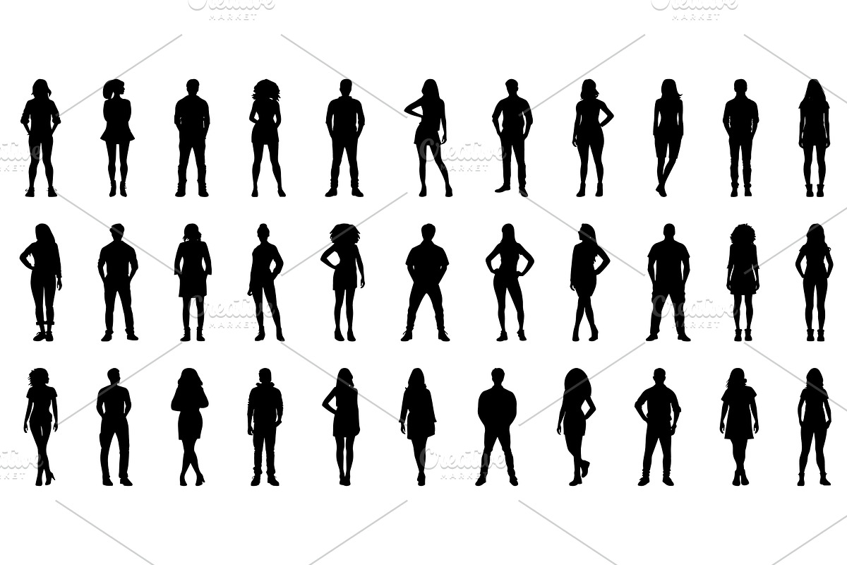 Teenagers black stencils. People, an Object Illustration by Valerie Bodnar