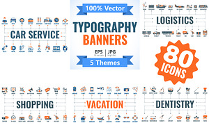 Set Typography Banners, a Finance Illustration by TAlex