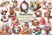 Hand-drawn Coquette Autumn Clipart, an Illustration by SVGArt (Thumbnail 1 of 8)