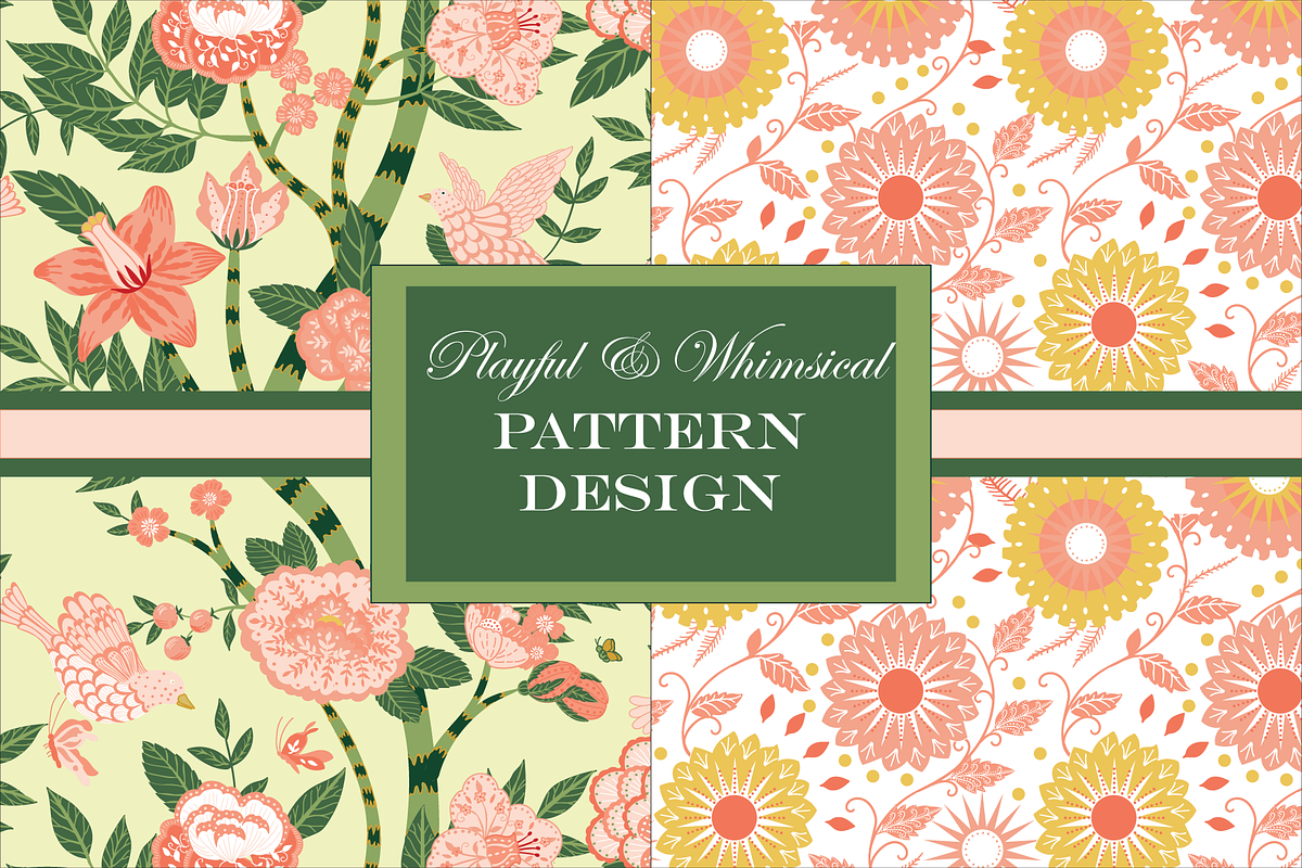 English Garden Pattern Bundle PINK