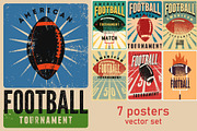 American Football vector poster set., a Sport Illustration by PoPaShop (Thumbnail 1 of 8)