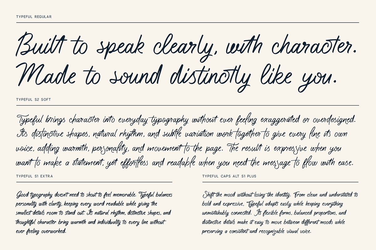 Typeful - Handwritten Script Font, a Script Font by Only Fonts (Photo 5 of 16)