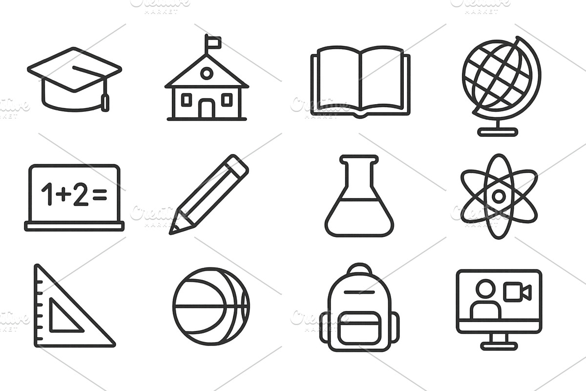 Education icons representing various, an Education Illustration by ZinetroN