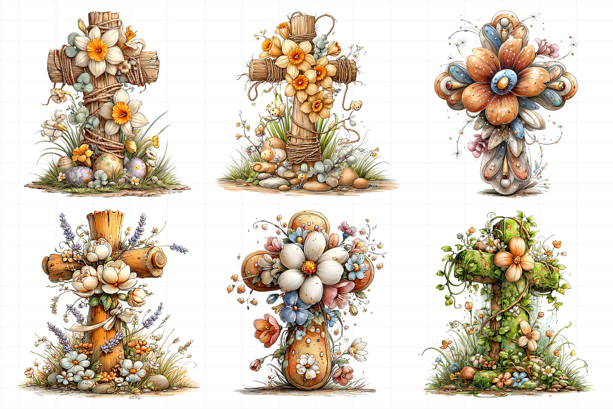 Easter Floral Cross Clipart, an Illustration by Daily.Designs (Photo 6 of 8)