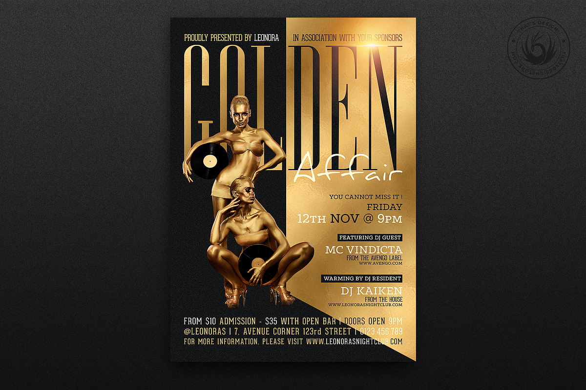 Golden Affair Flyer Template, a Flyer Template by ThatsDesignArt (Photo 7 of 7)