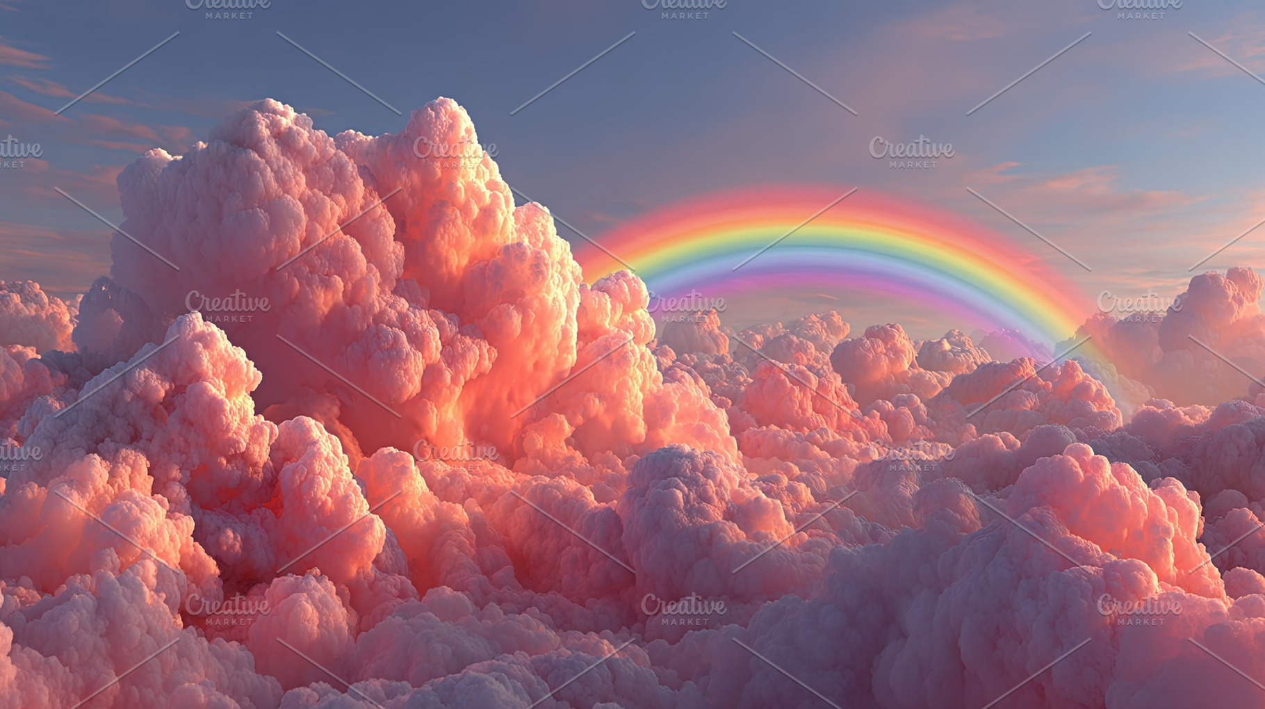 Pink Clouds and Rainbow Sky, a Background Photo by Ales Munt