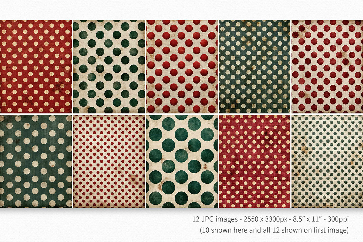 Grungy Christmas Polka Dots, a Decorative Illustration by rileyBgraphics (Photo 2 of 7)