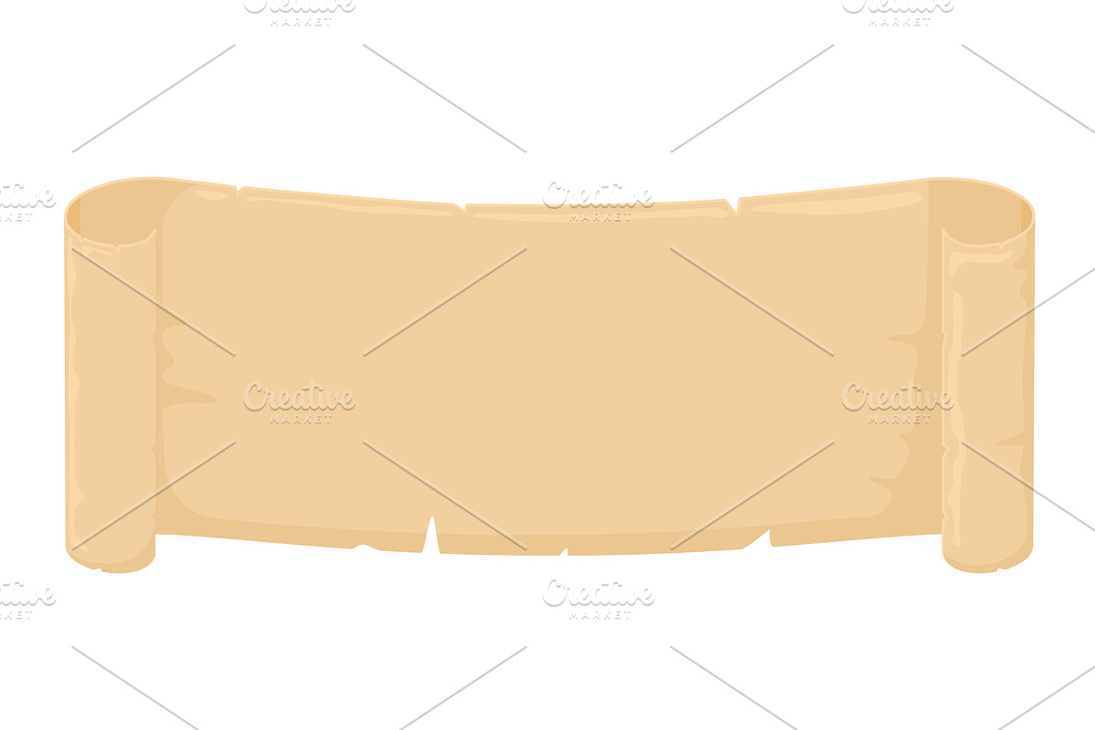 A large beige parchment scroll lies, a Texture Illustration by Woters little shop