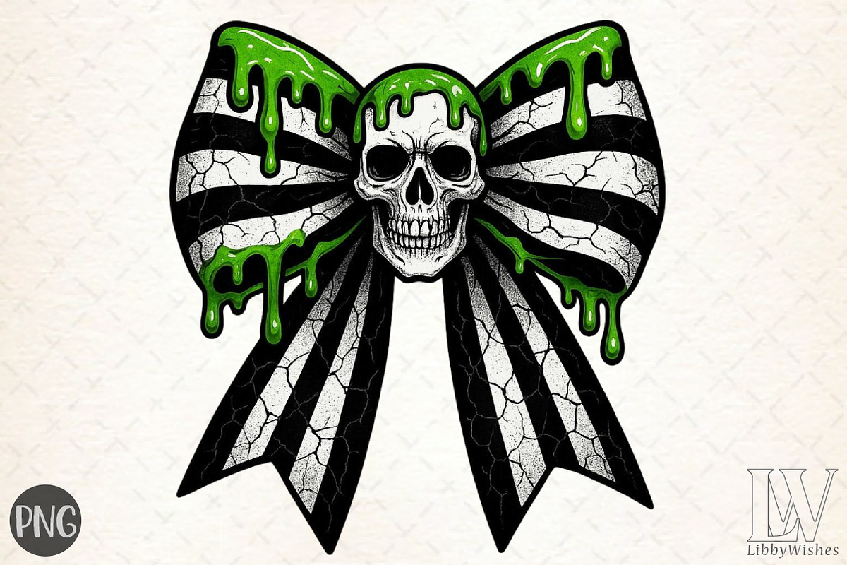 Striped Halloween Coquette Bows PNG, an Illustration by Libby Wishes (Photo 1 of 6)
