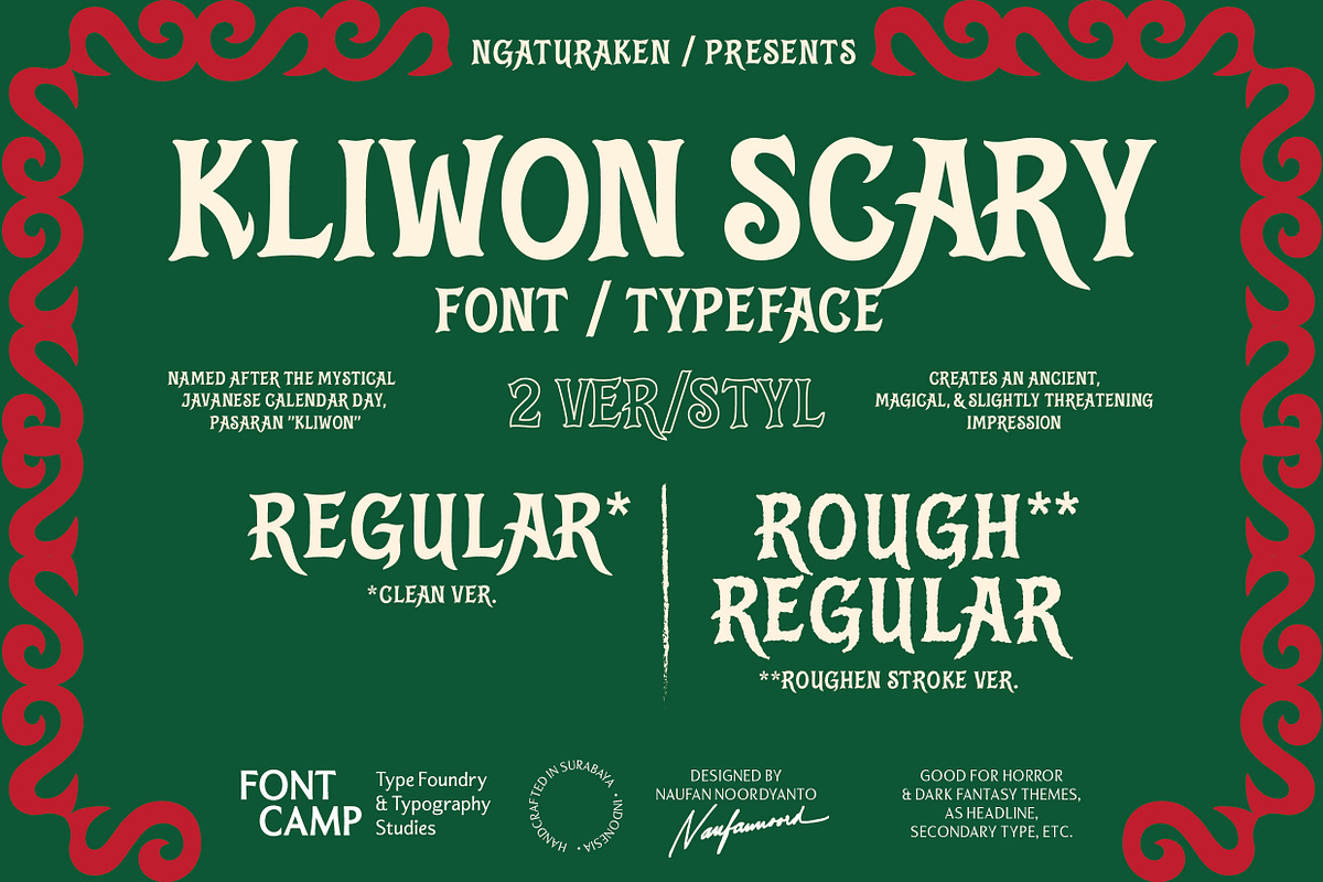 Kliwon Scary Font, a Serif Font by Fontcamp Type Foundry (Photo 2 of 13)