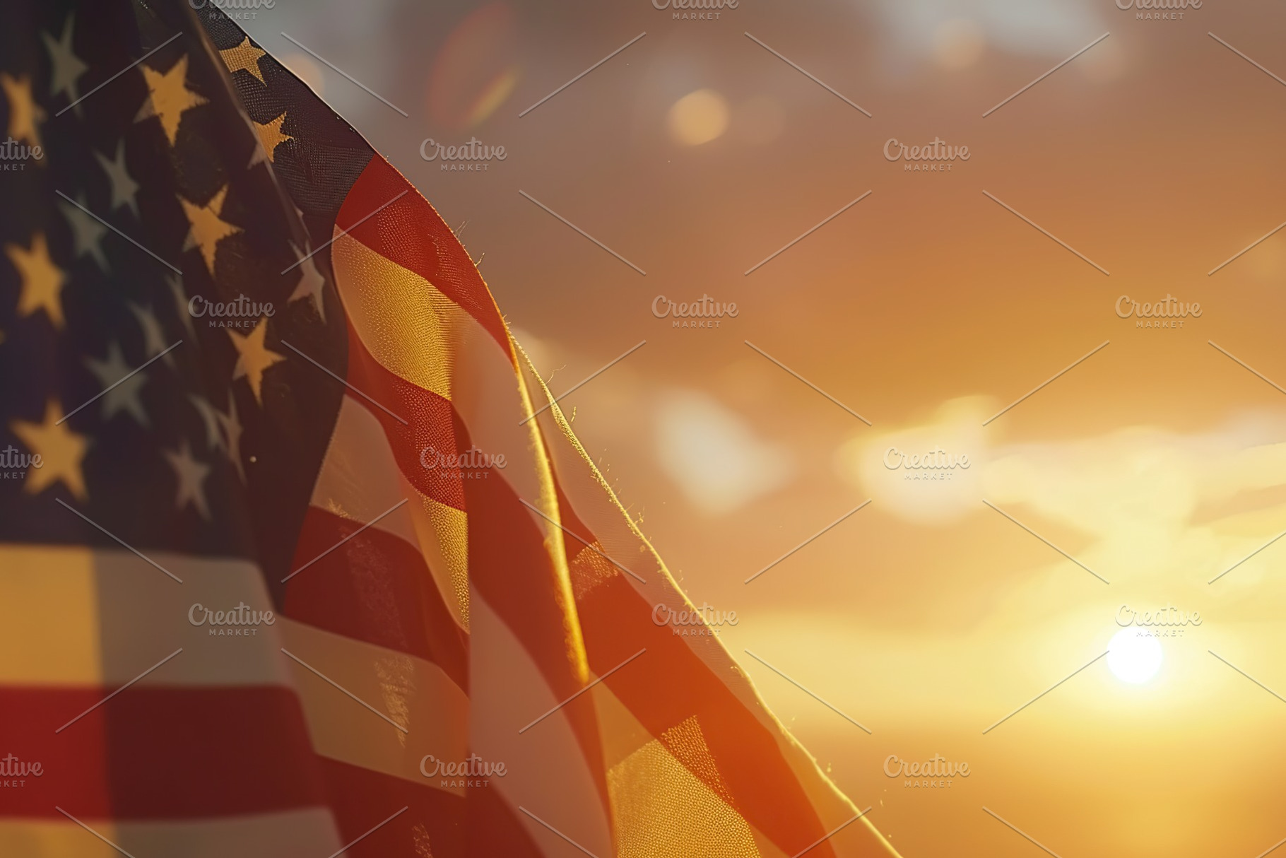 Independence day, waving american flag, a Photo by AlyaAnd