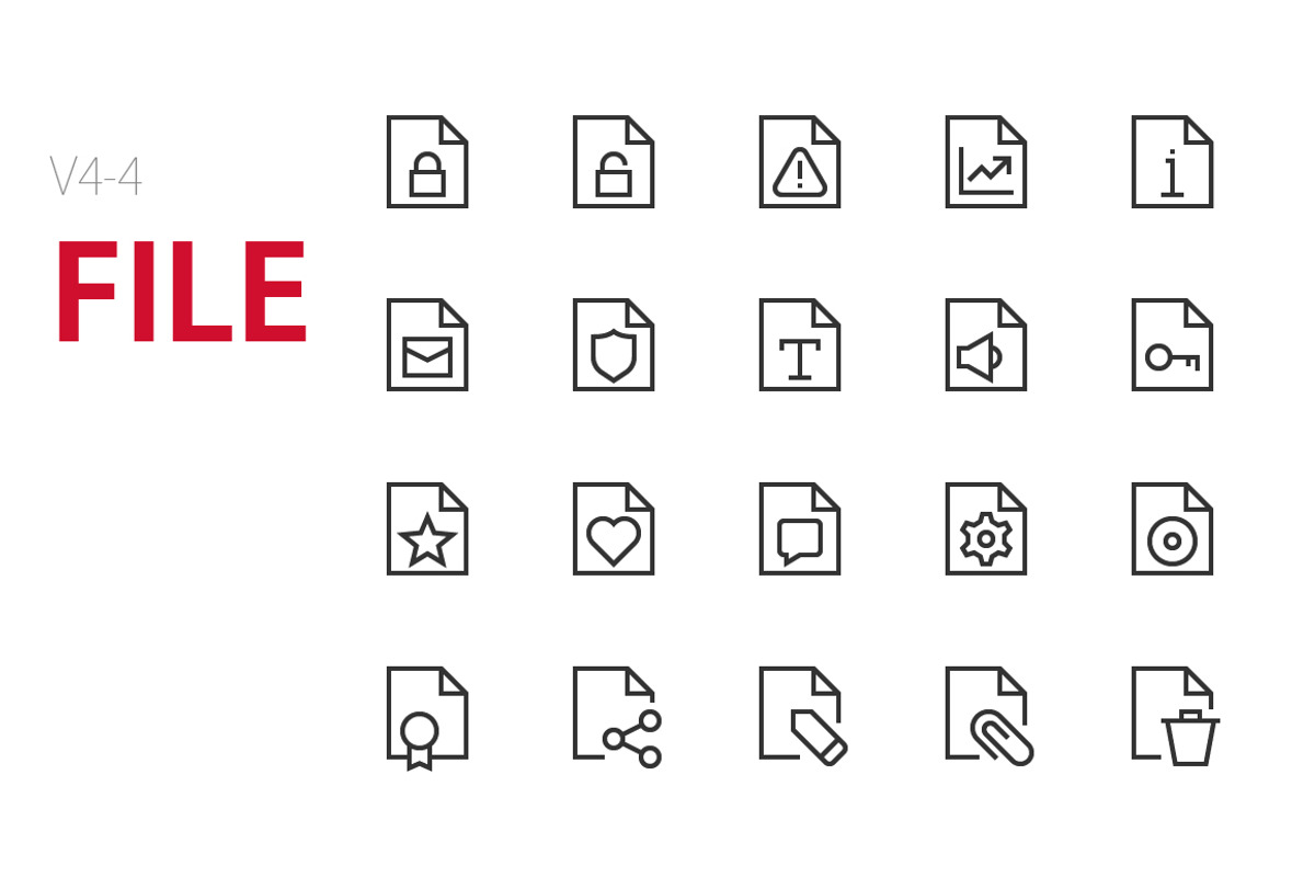 80 File UI icons, an Outline Icon by Palau