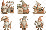 Whimsical Christmas Gnome Clipart, an Illustration by Black Bird Studio (Thumbnail 2 of 6)